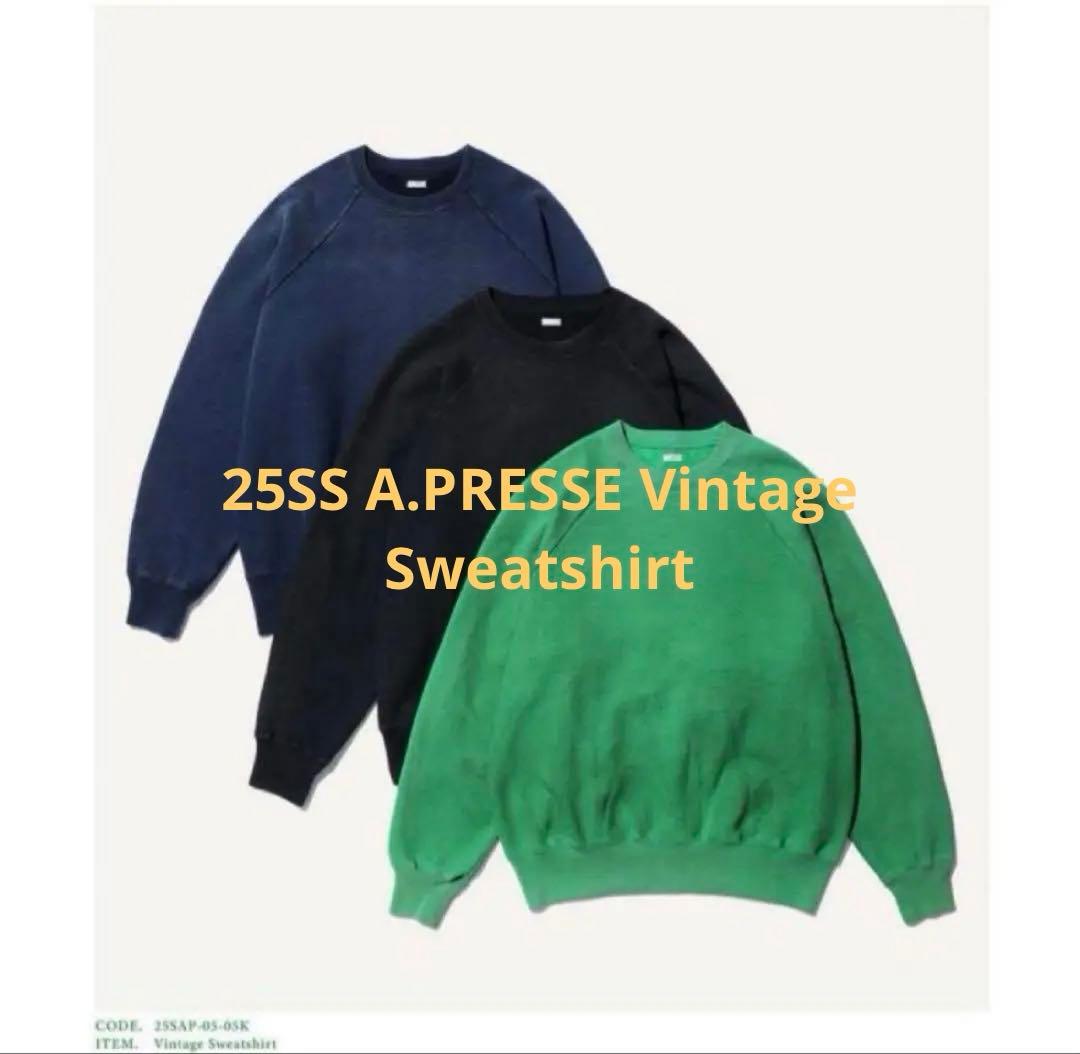 A.PRESSE Vintage Sweatshirt 4 ブラック A.PRESSE Vintage Sweatshirt [Black]