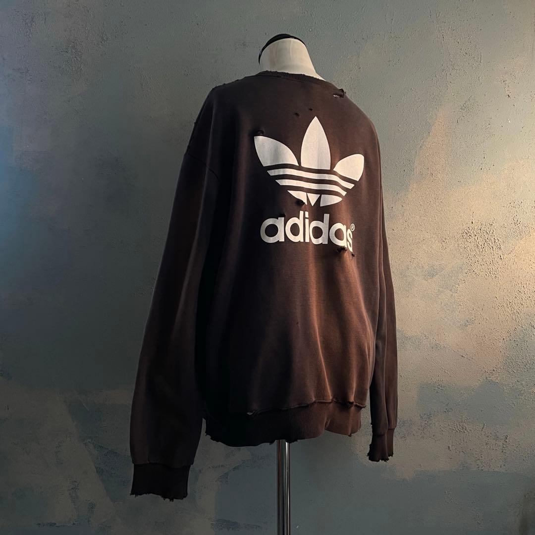 90's adidas “デサント”短丈“両面”フェード boro sweat