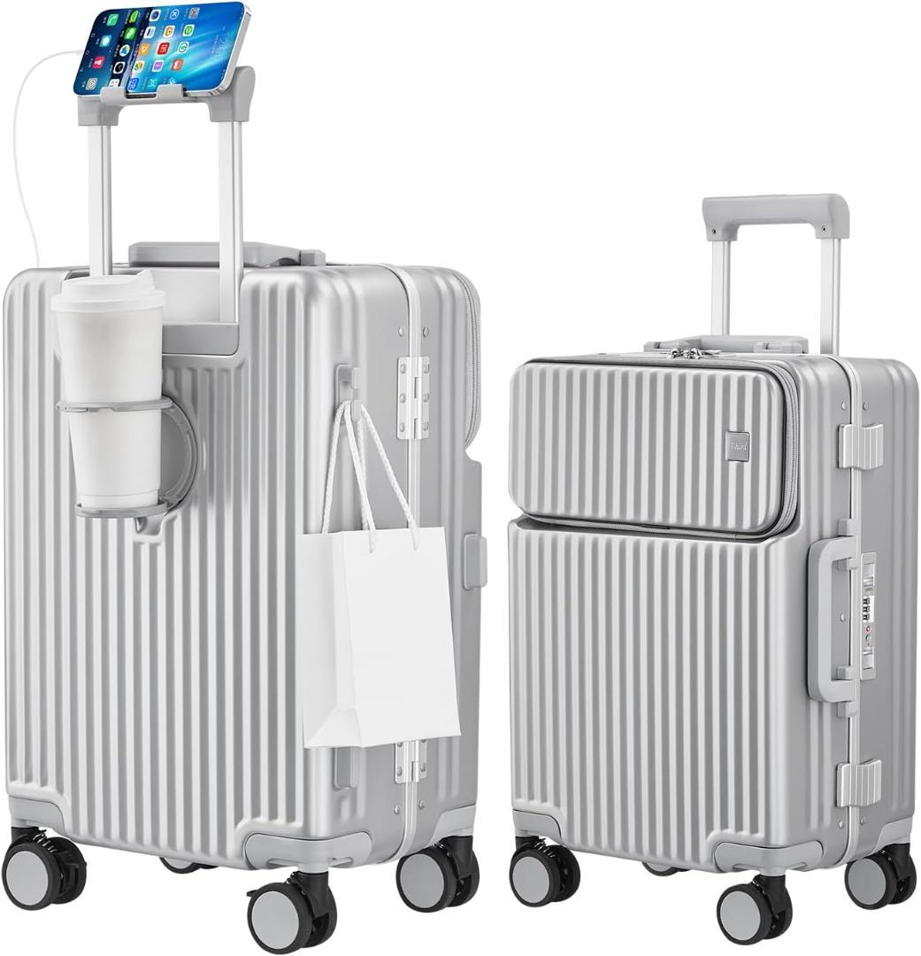 新品未使用 スーツケース 多機能フロントオープン キャリーケース42L 機内持込 スーツケース フロントオープン 多機能 機内持ち込み 前開き キャリー