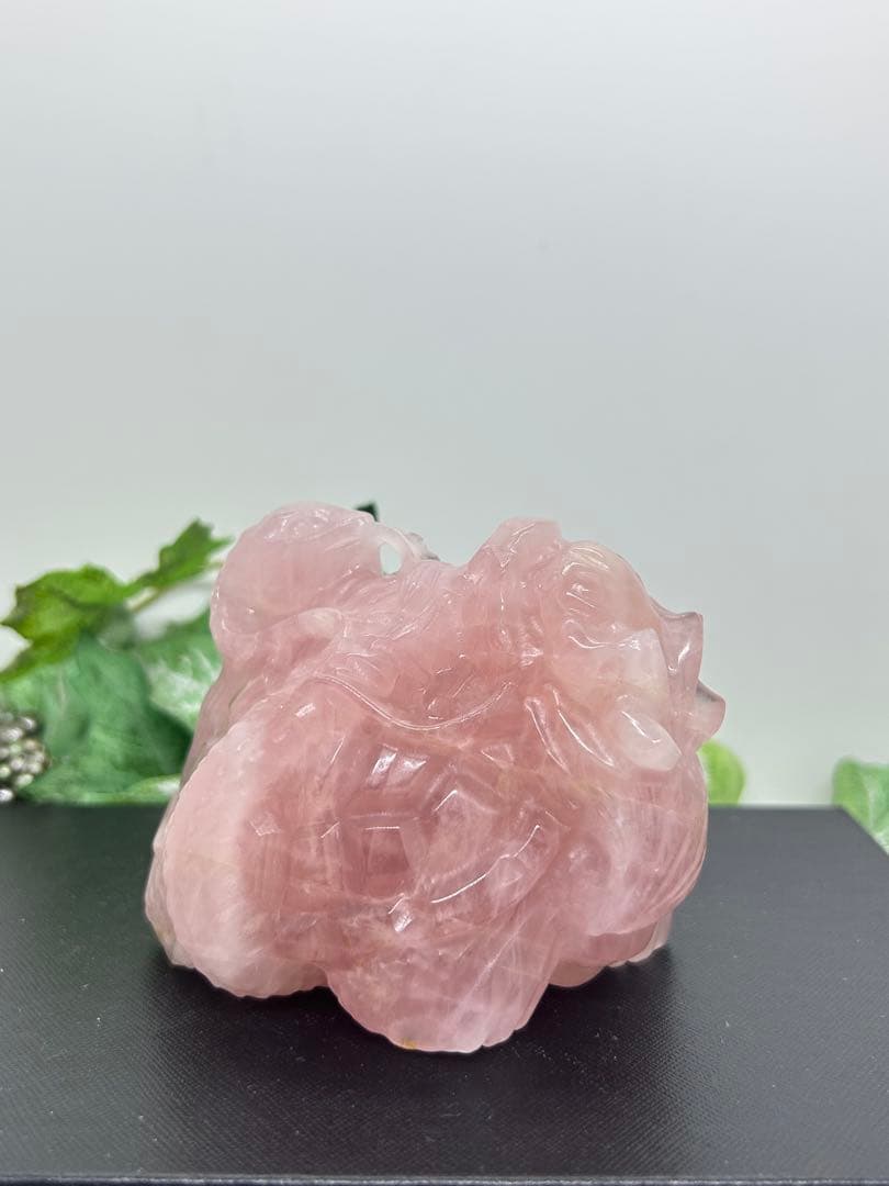 天然石ローズクォーツ　玄武龍亀置物　No.1865 楽天市場】【一点物】【高品質】【風水アイテム】ルチルクォーツ 龍亀