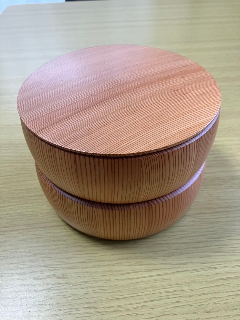 秋田杉　伝統工芸品　二段重ね 秋田杉工芸品】みやび・六角二段重 500P6004 / 伝統 工芸品 日本製