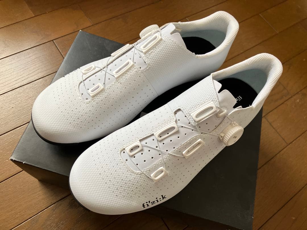 未使用 Fizik TEMPO DECOS CARBON WIDE 43 Tempo Decos Carbon Wide White/White - Cycling shoes for wide feet