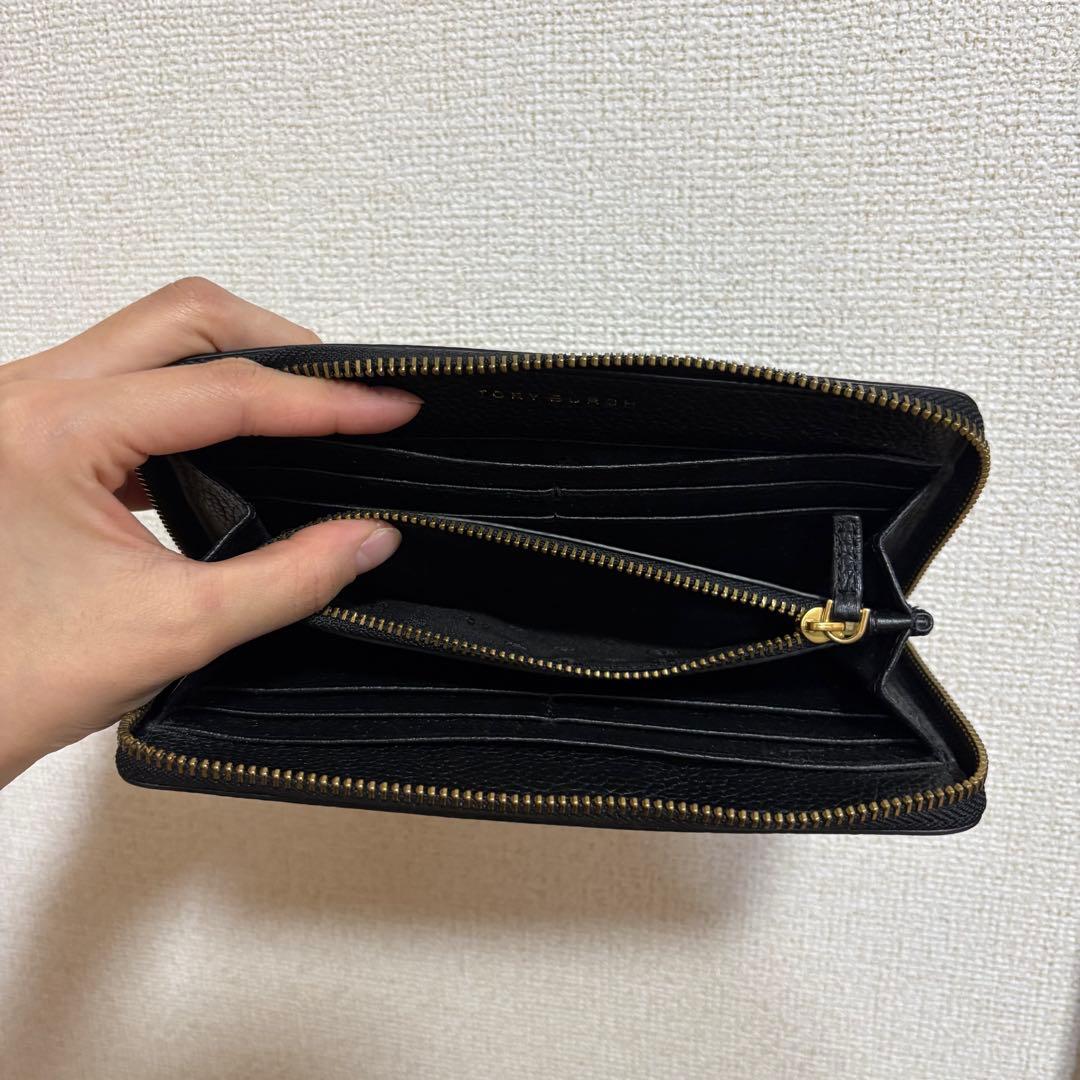 Tory Burch ブラックレザー長財布 - メルカリ