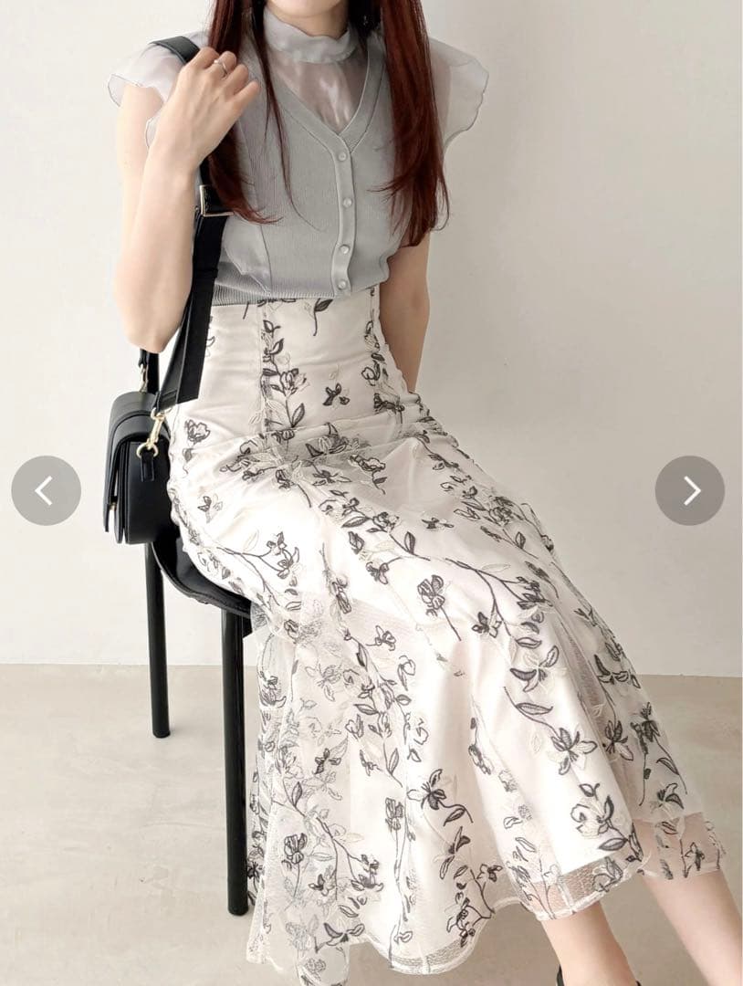 2025新作 MERCURYDUO エンブロイダリーマーメイドスカート