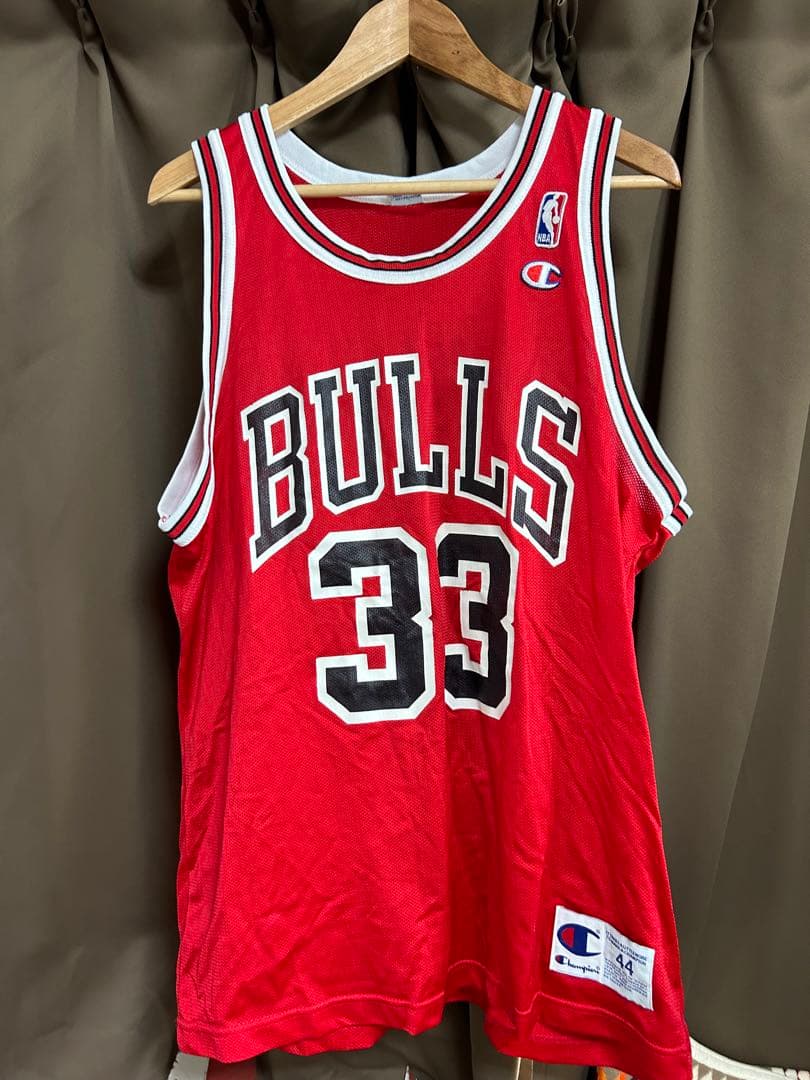 当時モノ　チャンピオン　シカゴブルズ　ユニフォーム　ゲームシャツ　ピッペン 当時モノ チャンピオン シカゴブルズ ユニフォーム ゲームシャツ