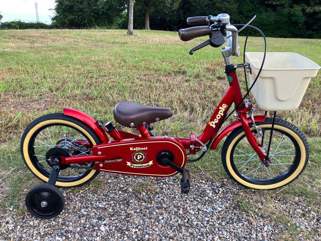 うさぎ︎ ᙏ̤̫͚⭐︎ピープル　いきなり自転車　舵取り幼児用自転車 赤　14インチ うさぎ︎ ᙏ̤̫͚⭐︎ピープル いきなり自転車 舵取り幼児用自転車 赤 14