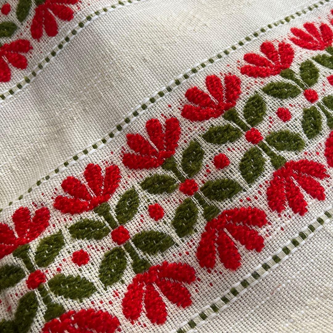 vintage 70s France 刺繍カーテン 2枚組 2枚1組) フランス アンティーク チュールレースカーテン 刺繍 エクリュ