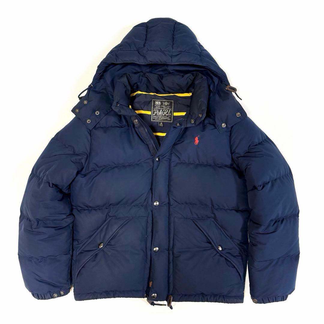ポロラルフローレン ダウンジャケット ポニー フード 近年 ネイビー M POLO RALPH LAUREN - ポロラルフローレン ダウンジャケット ポニー