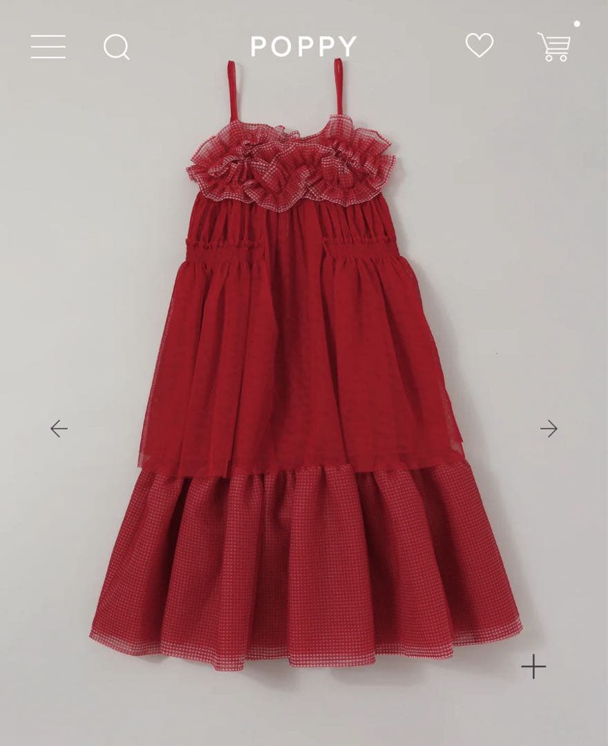 晴*様 POPPY ギャザーフリルチュールドレス　フリーサイズ 晴*様 POPPY ギャザーフリルチュールドレス フリーサイズ Gather frill