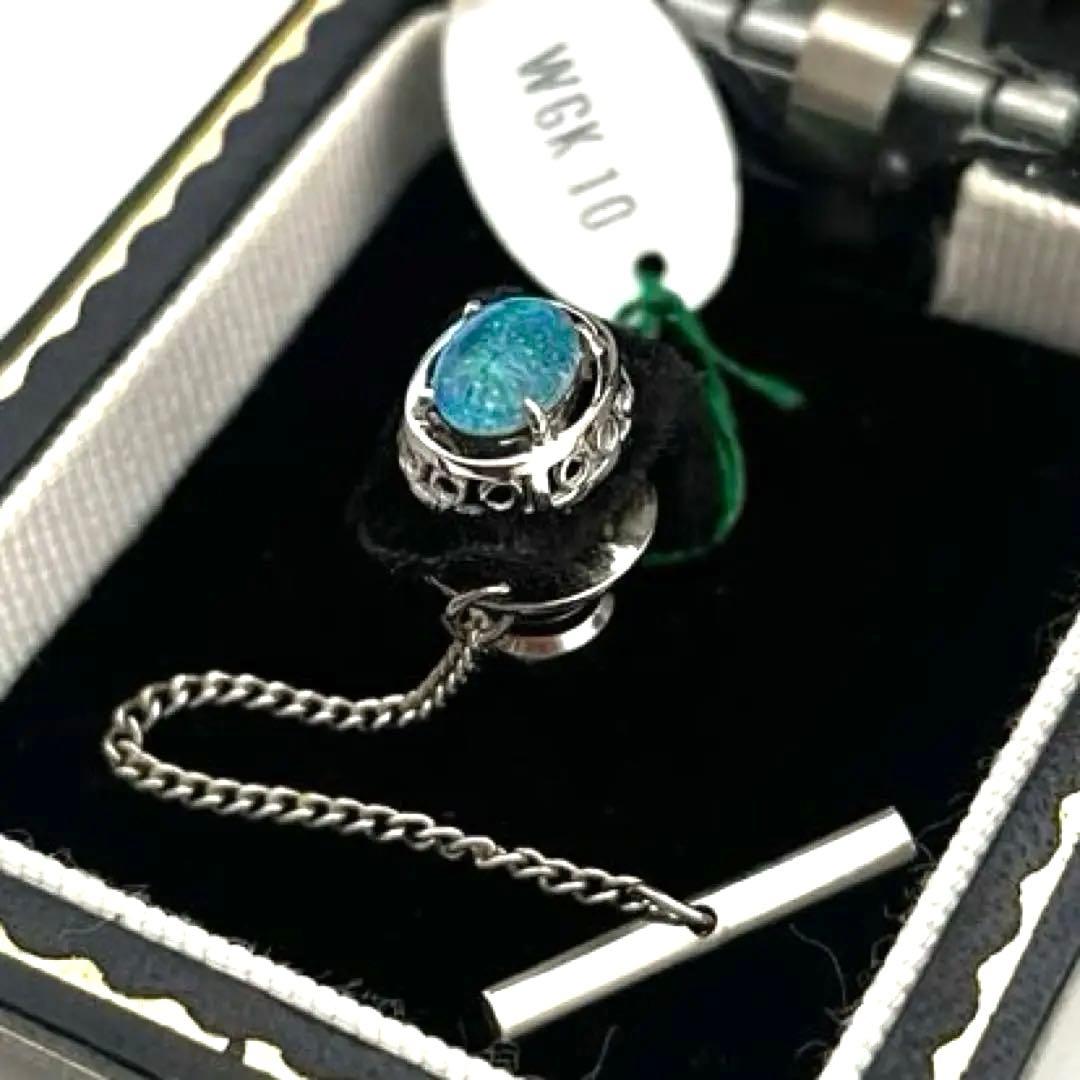 ネクタイピン　タイタックピン 　 ホワイトゴールド　10金　K10 アンティーク ホワイトゴールドネクタイピン K18WG-022｜貴金属ネクタイピン通販専門