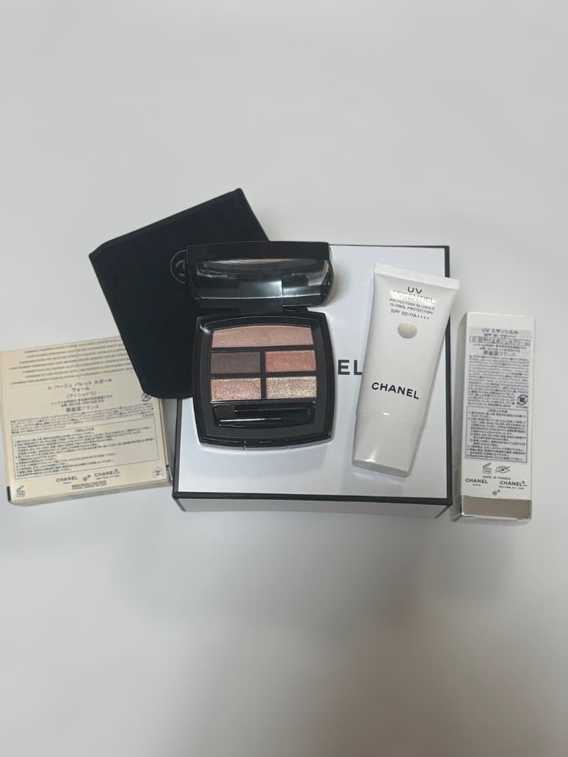 CHANEL アイシャドウパレット UVジェルクリーム　セット Amazon.co.jp: 【国内正規品】CHANEL シャネル レ ベージュ パレット