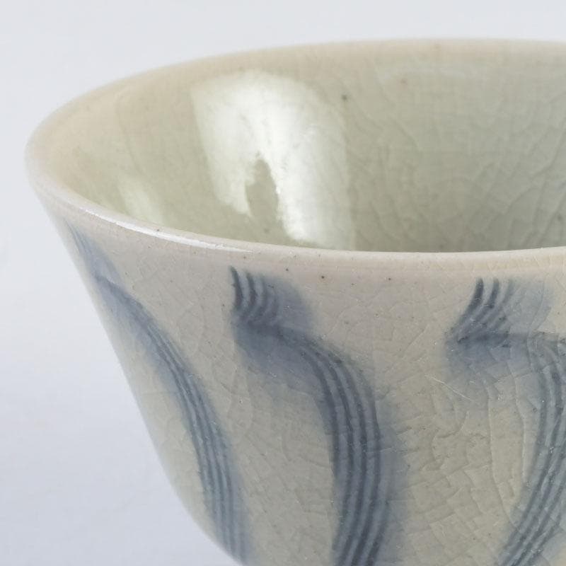 茶道具 御深井焼 南山窯 田沼春ニ作 染付 汲出茶碗 五客