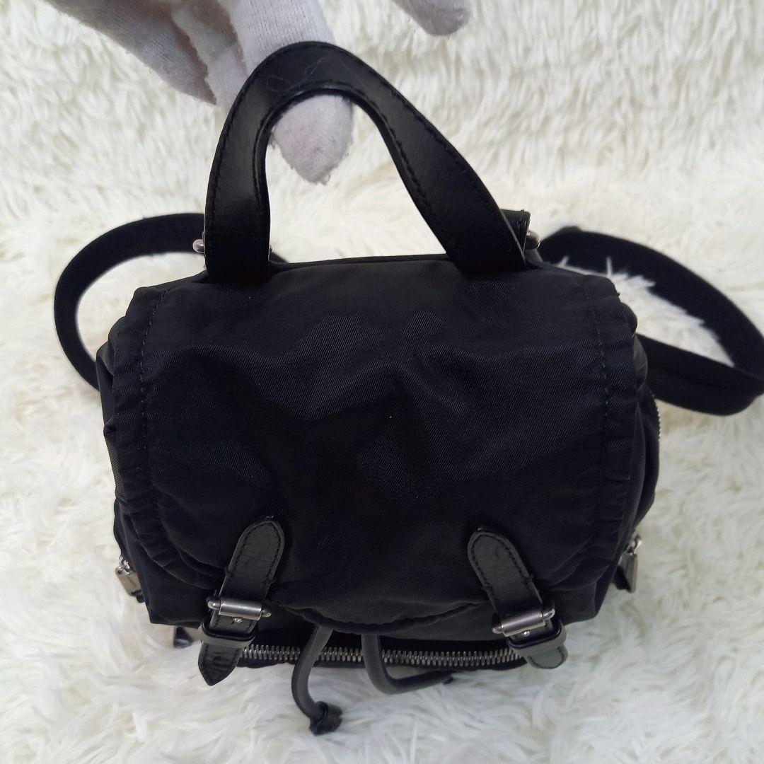 BURBERRY バーバリー ミニ リュック バックパック 巾着 ブラック 黒