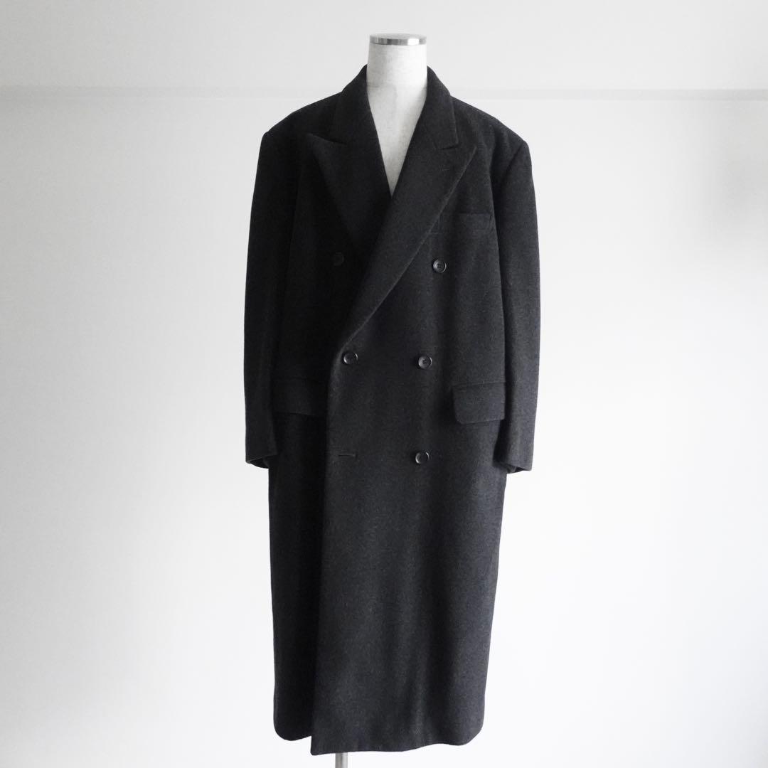 1980s ANTONIO FUSCO カシミアウールフランネルダブルコート 極美品 ANTONIO FUSCO アントニオフスコ ピュアカシミヤ100% ダブル