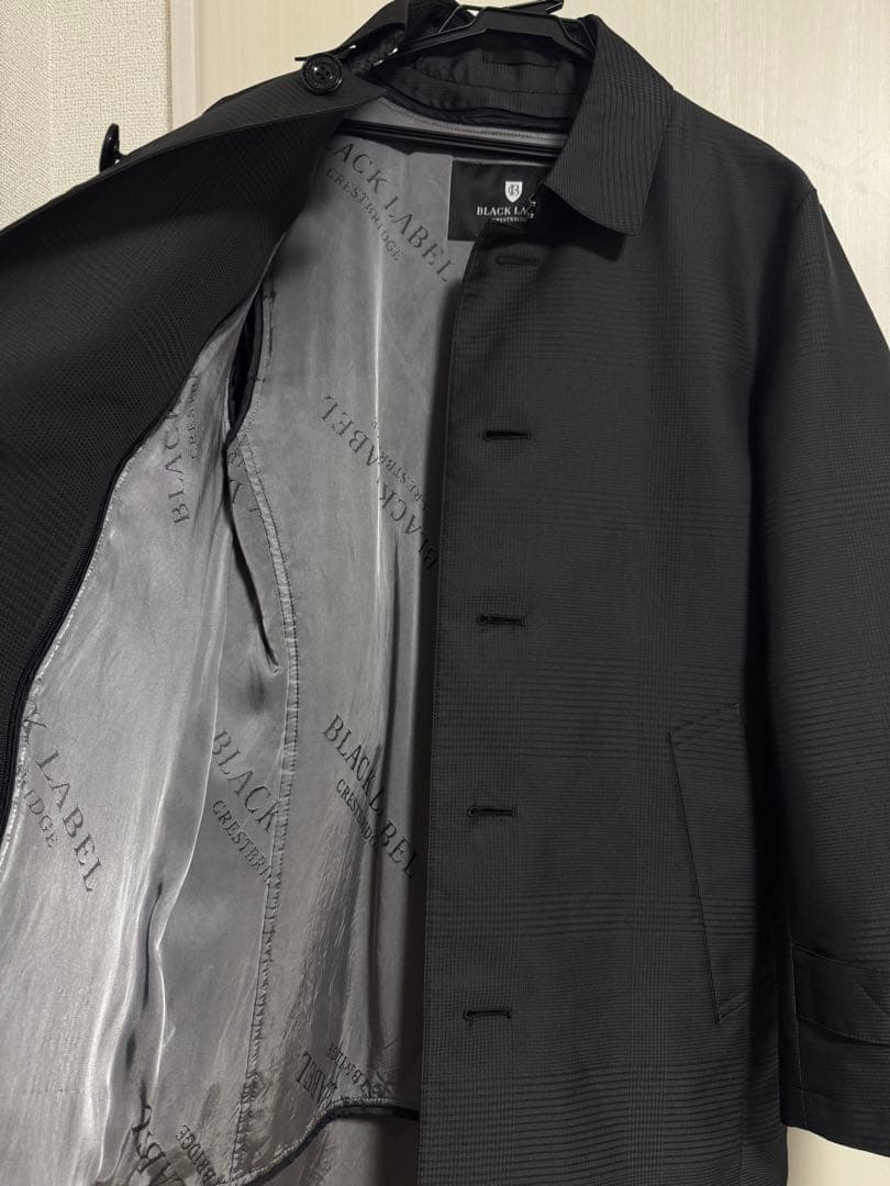 ブラックレーベル　ステンカラーコート　メンズM シャドーチェックパデッドステンカラーコート（ブルゾン）｜BLACK