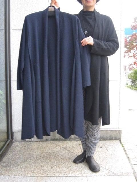 ヨーガンレール☆ラム圧縮ロングジャケット☆濃紺☆ドレープライン☆美品です ラム圧縮のロングベスト | Jurgen Lehl etc.