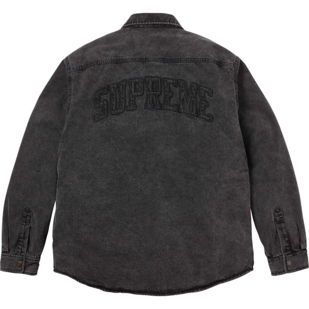 ジャケット・アウター Supreme Shearling Lined Denim Work Shirt Buy Supreme Shearling Lined Embroidery Logo Denim Work Shirt