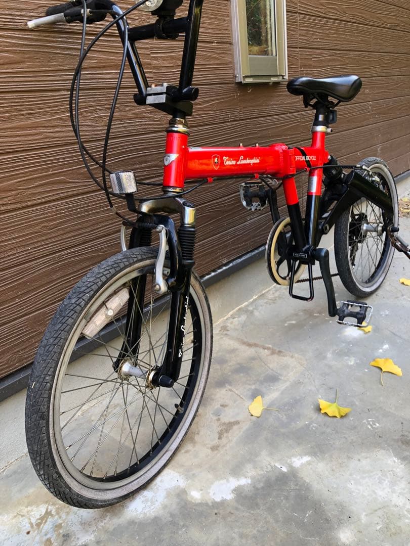 赤い折りたたみ自転車 オフィシャルサイクル リサイクルショップ JEEP 変速付き折り畳み自転車
