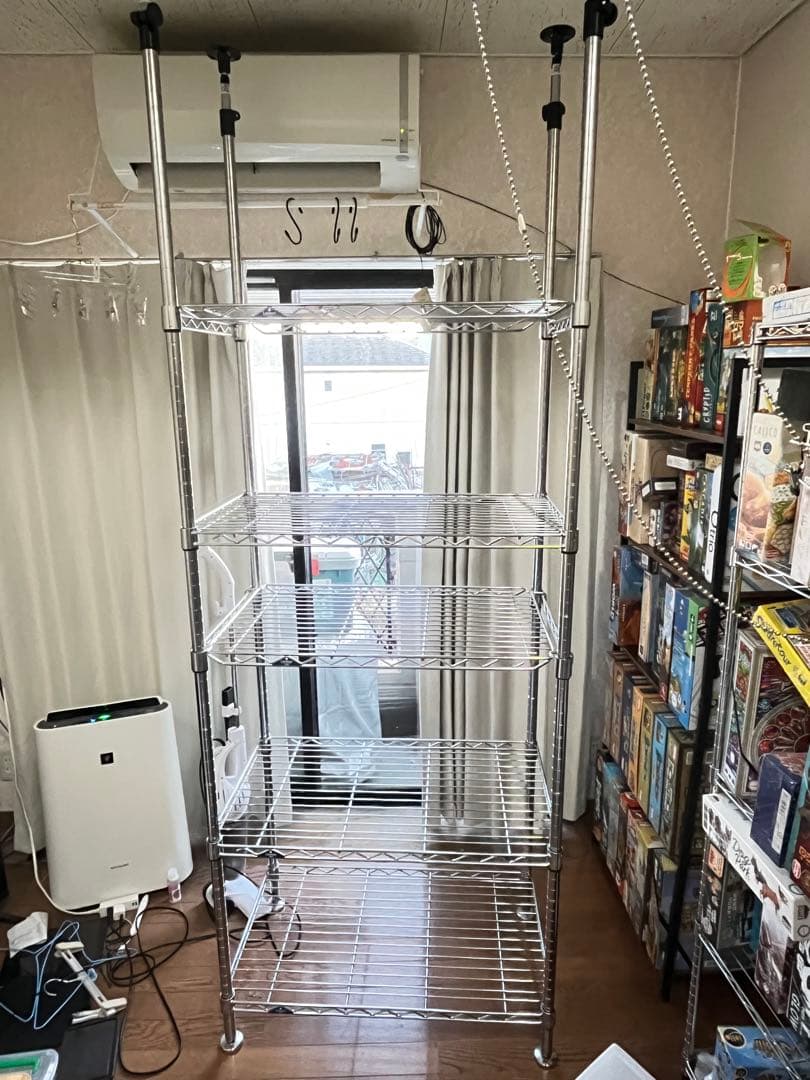 Luminous スリム スチールラック 25mm]ルミナス プレミアムライン ソリッドシェルフ付き 5段 幅60 幅61