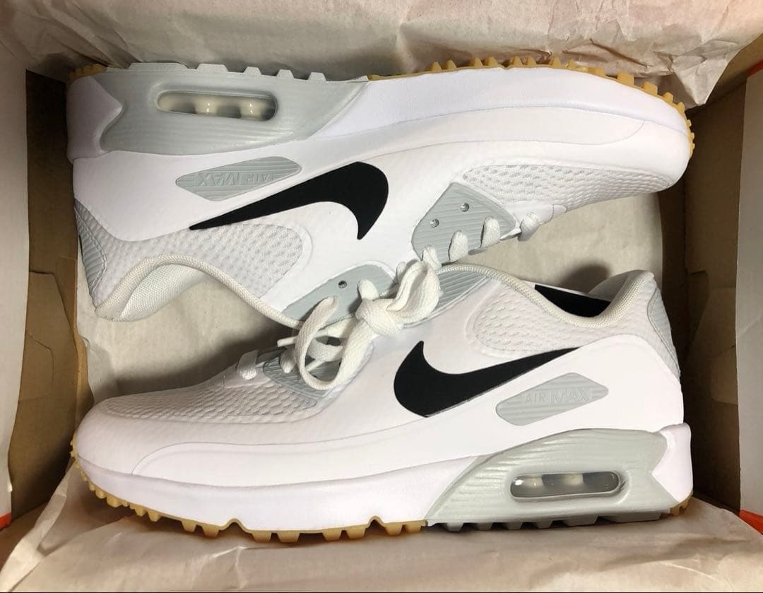新品 26cm ナイキ エアマックス 90 G ゴルフシューズ 黒タグ 白 NIKE AIR MAX 90 G 