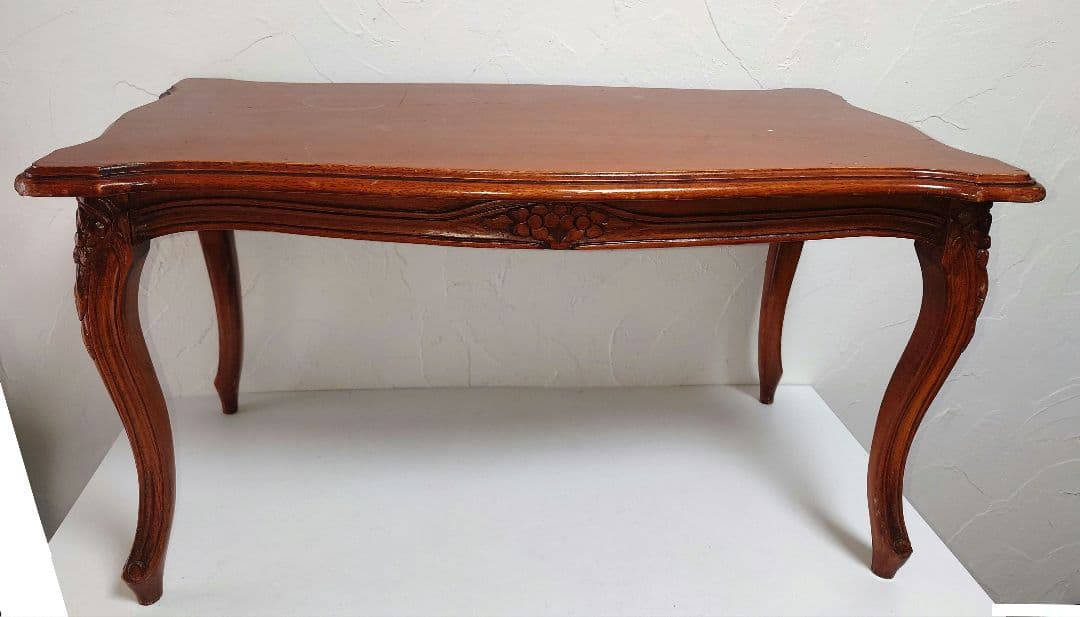 猫脚 無垢センターテーブル サイドローテーブル 机つくえ 花台 天然木製 猫足 293186-img.jpg