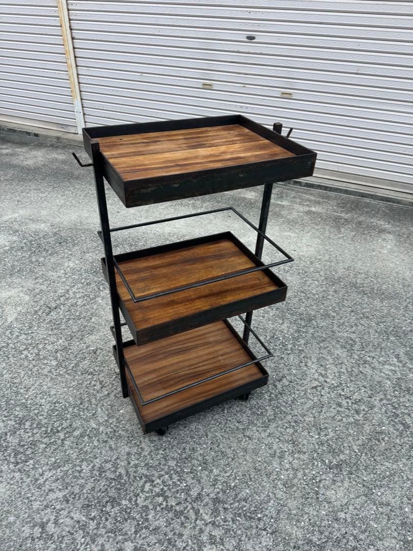 ワゴン 美容室 インダストリアル 男前 キャスター付き 美容室ワゴン 男前 サロン 棚 ワゴンラック 美容室 キャスター付き