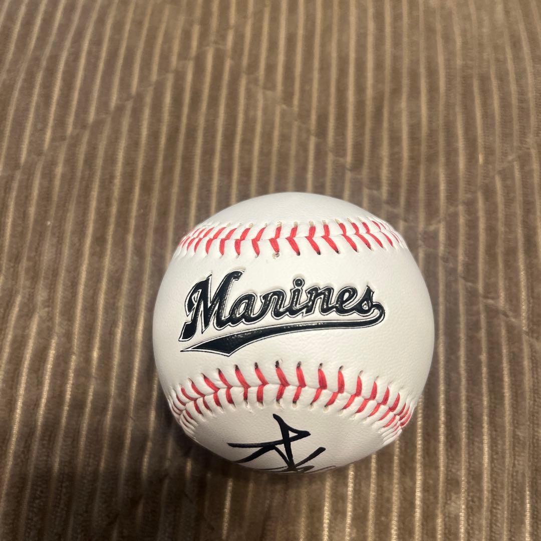 千葉ロッテドラフト3位奥村頼人40選手直筆サインボール - メルカリ