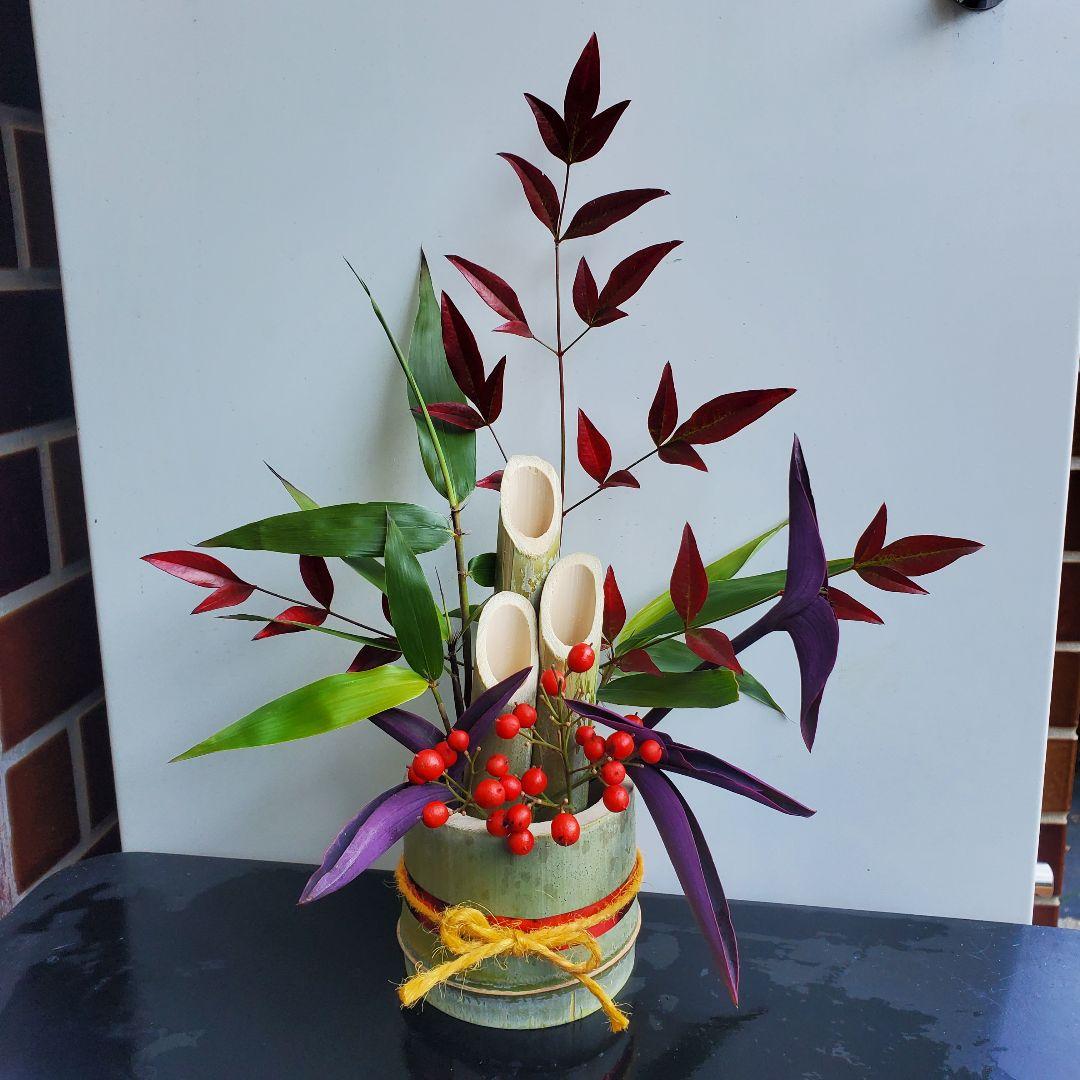 青いミニ門松キット 2個セット Amazon.co.jp: 福を呼ぶ！飾りやすい！おめでたいミニ門松 (大サイズ 2