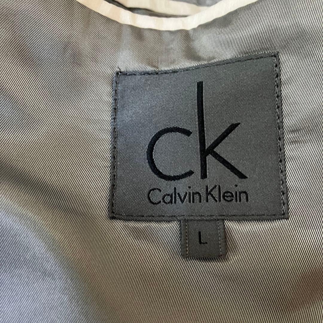 Calvin Klein カルバンクライン グレー L 比翼仕立て カシミヤ混