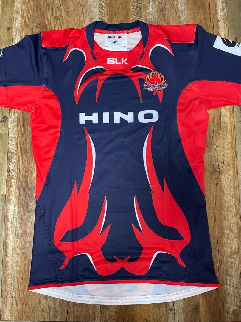 HINO ラグビーシャツ BLK 4XL 新品 ラガーシャツ PANELLED LOOPBACK (NAVY/BLUE)【ワックスロンドン日本