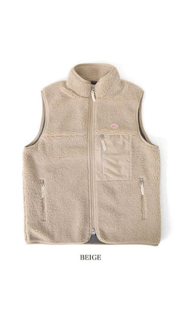 DANTON ダントン スタンドカラー ボアフリースベスト DANTON/ダントン] ハイパイルボアフリース スタンドカラーベスト