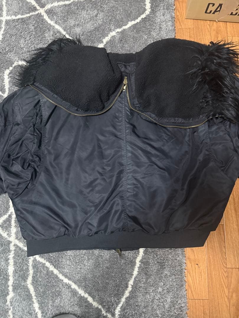 Y2K N2B OPIUM 短丈 フライト ボンバージャケット ファーフード47