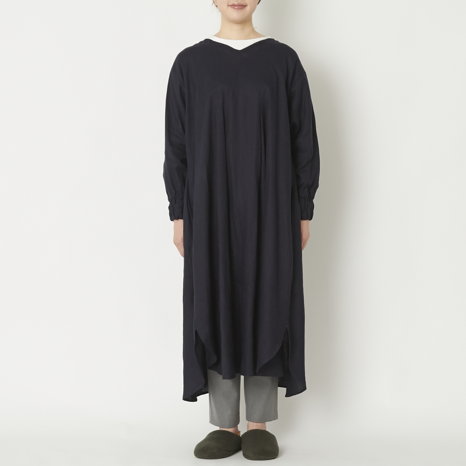 woof/かっぽう着 ロング丈 -家事・育児の動きも気分も優雅になる