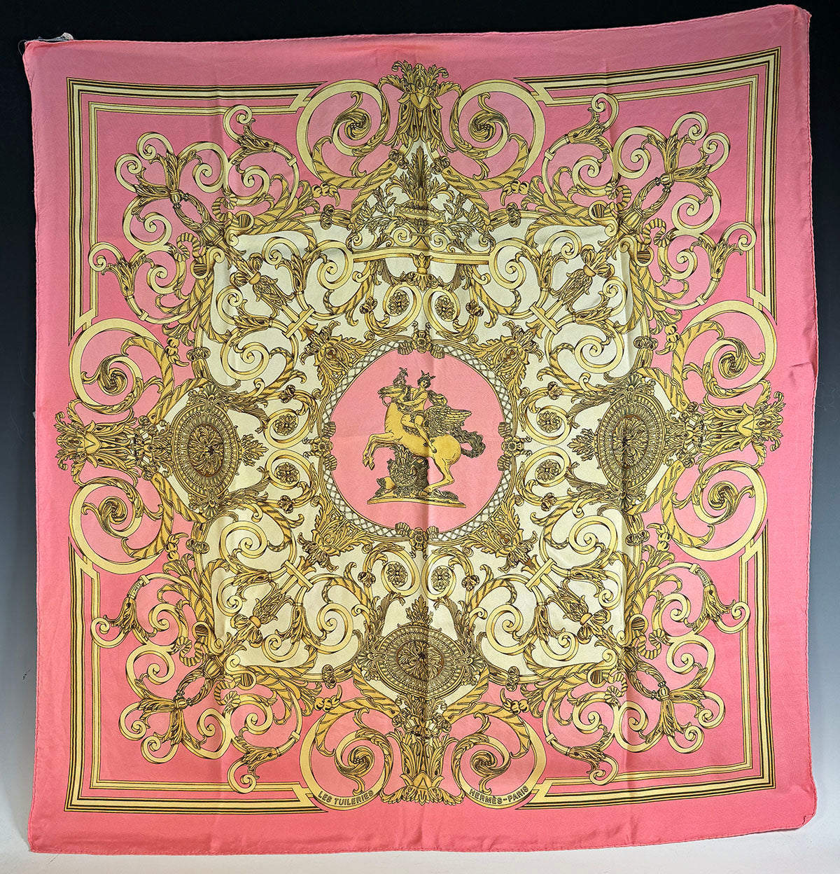 Beautiful Vintage 1990 French Hermés 90cm Silk Twill Scarf 