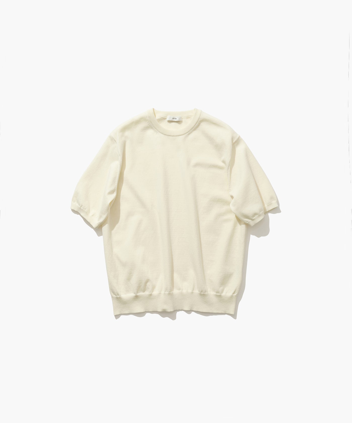 FINE COMPACT COTTON | CREWNECK SWEATER – ATON | エイトン
