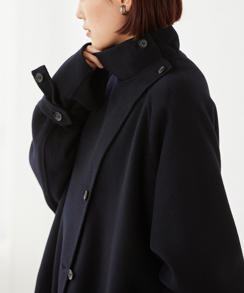 セール】super160 リバー スタンドカラー ロングコート（その他