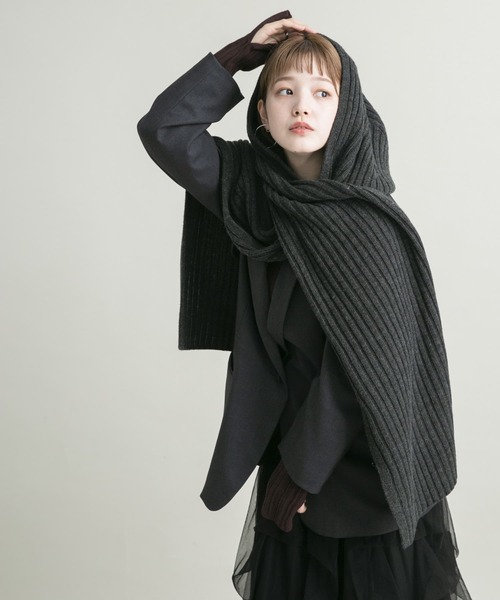 KBF（ケイビーエフ）の「フード付きニットストール（マフラー）」 - WEAR