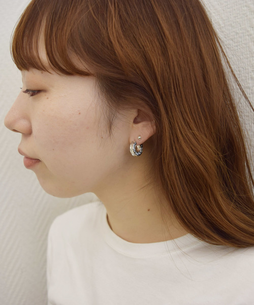 e.m.（イーエム）の「ジルコニア埋め込みフープピアス（ピアス（片耳用