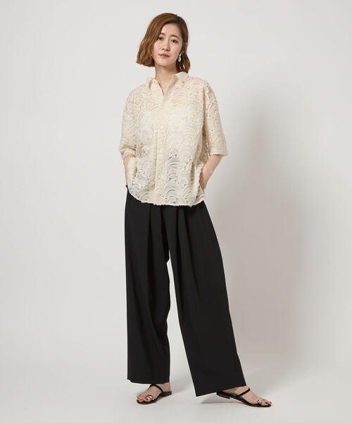 conte＞タック イージー テーパードワイドパンツ（その他パンツ