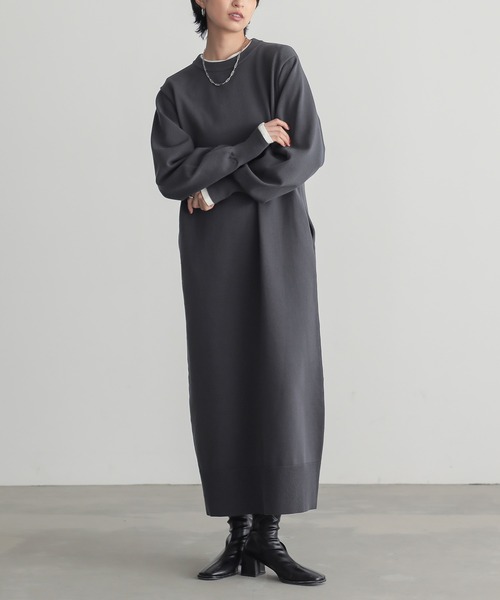 セール】[低身長/高身長向けサイズ有]スウェットライクニット