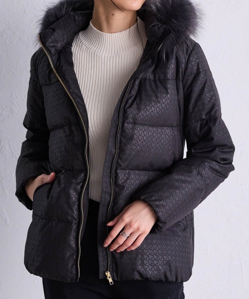 セール】リアルファー付ショート丈ダウンコート（ダウンジャケット