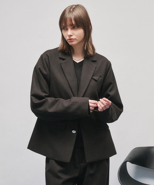 セール】SINGLE-BREASTED DESIGN TAILORED JACKET/シングルブレスト