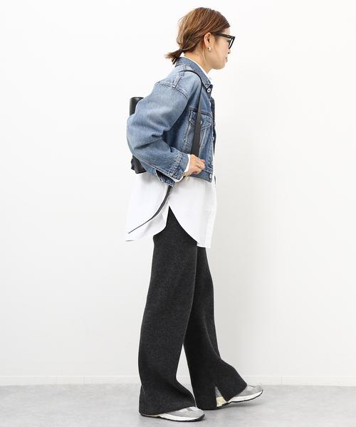 MUSE ドゥーズィエムクラス OLBIA RIB リブパンツ36 ネイビー MUSE