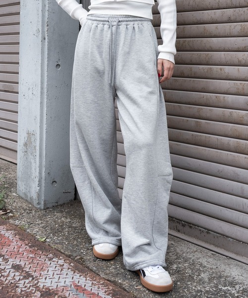 WEGO/【25年秋冬新作】カーブデザインスウェットパンツ（スウェット