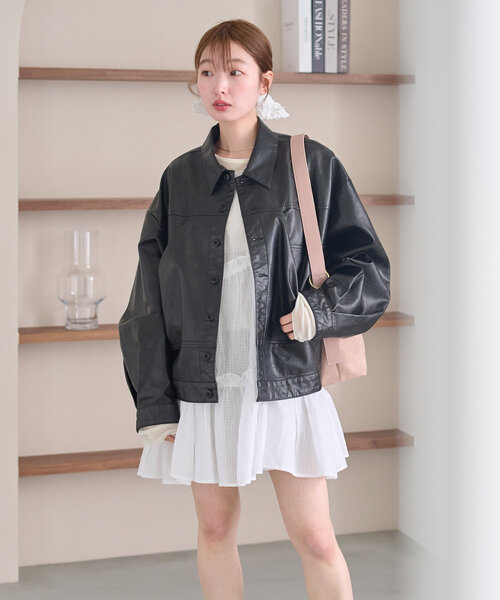 レザーBIGポケジャケット（その他アウター）｜Kastane（カスタネ）の