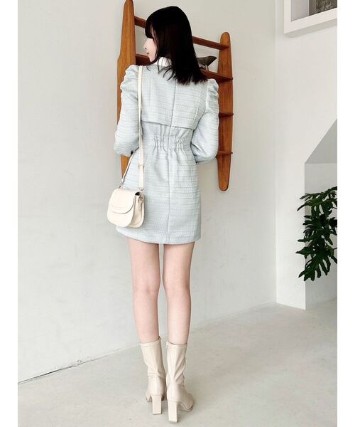 セール】ツイードドッキングミニワンピース（ワンピース）｜dazzlin