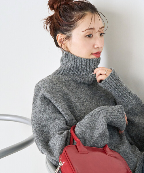 セール】限定展開 リブ タートルネック ニット プルオーバー（ニット