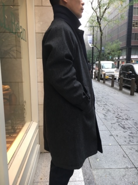 ビームスプラス リバーシブルステンカラーウールコート サイズL 小松