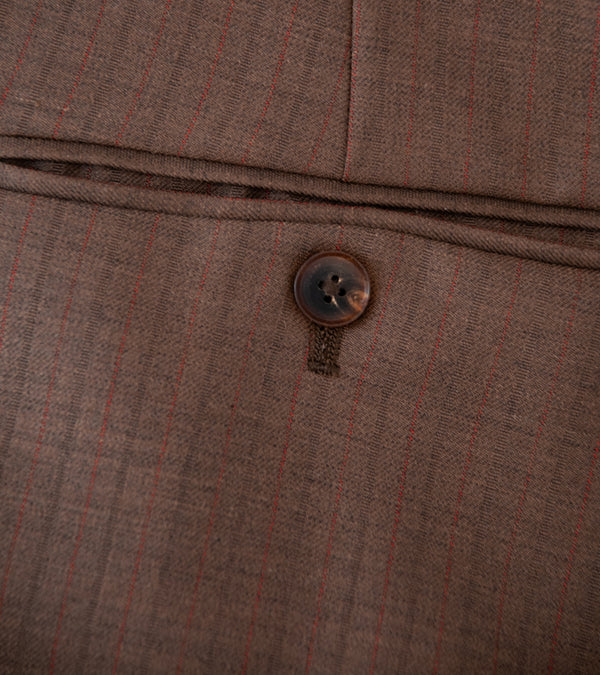 Auralee 'Bluefaced Wool Narrow Slacks' (Brown Red Stripe) – C'H'C'M'
