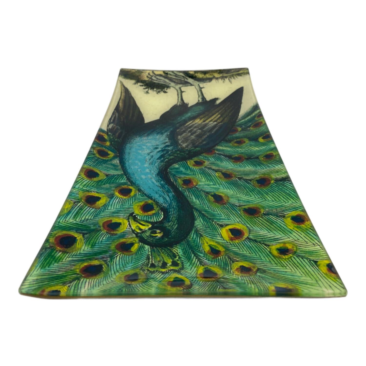 john derian (ジョンデリアン) スクエアデコパージュプレート クジャク